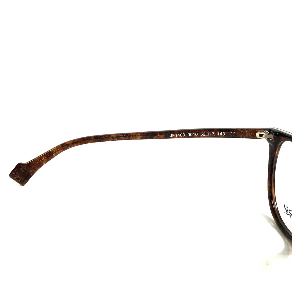 J.F. Rey Eyeglasses Frames JF1403 9010 Brown White Brown Sparkly 52-17-143